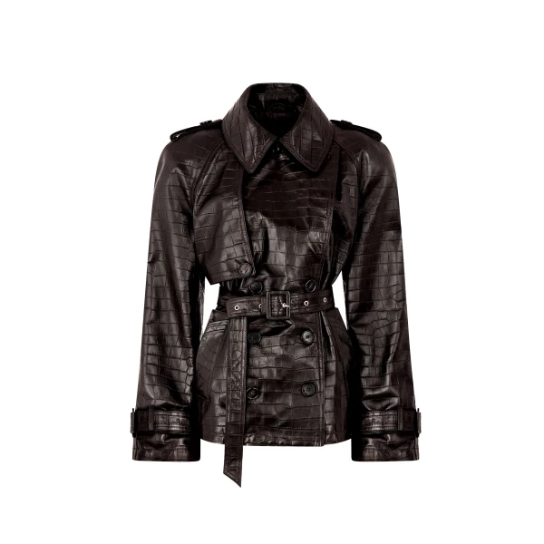 The Attico Dark Brown Bomber Jacket