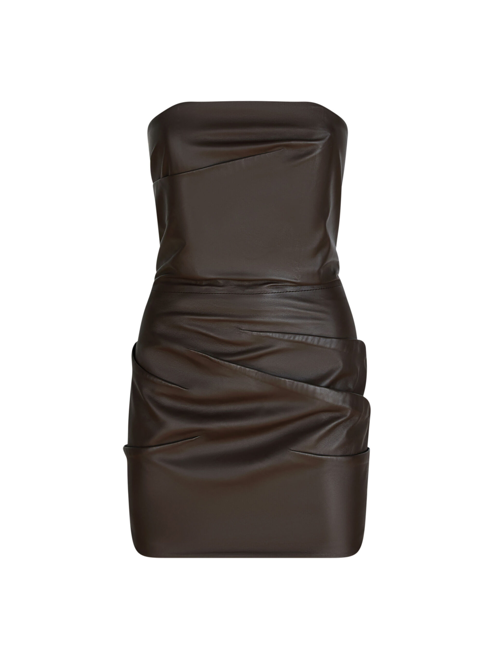 The Attico Dark Brown Mini Dress - The Attico Dresses - Designed by Gilda Ambrosio & Giorgia Tordini - Shop at Coveti