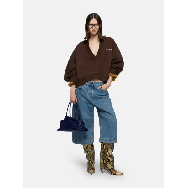 The Attico Dark Brown Sweatshirt Top, view 2