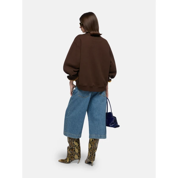 The Attico Dark Brown Sweatshirt Top, view 3