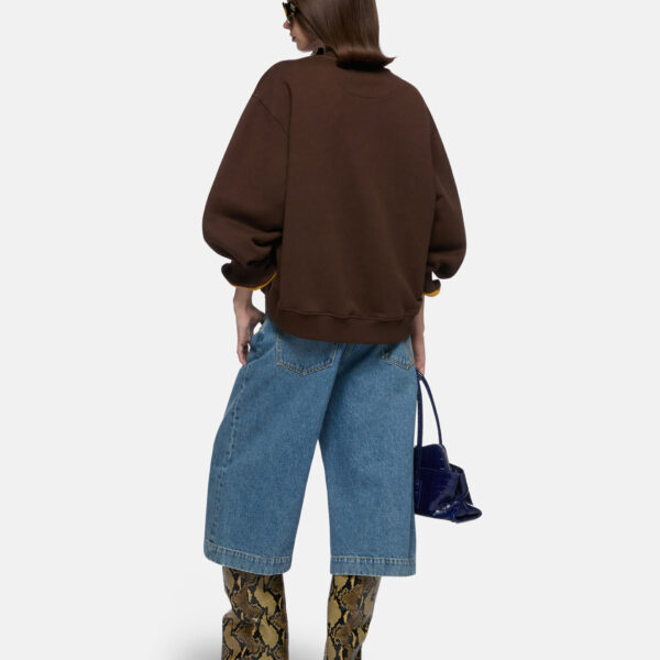 The Attico Dark Brown Sweatshirt - The Attico Tops - Designed by Gilda Ambrosio & Giorgia Tordini - Shop at Coveti