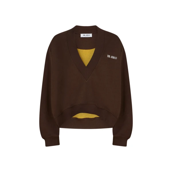 The Attico Dark Brown Sweatshirt Top, view 4