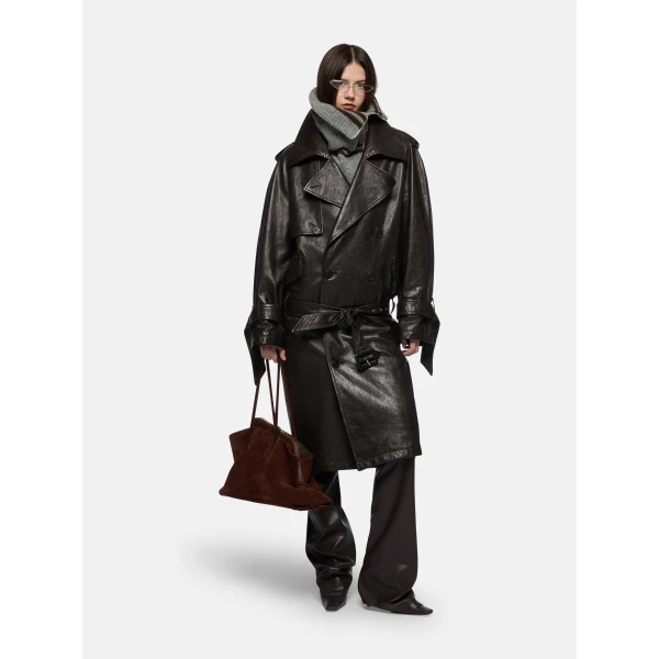 The Attico Dark Brown Trench Coat, view 2