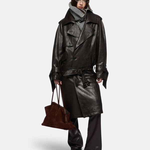 The Attico Dark Brown Trench - The Attico Coats - Designed by Gilda Ambrosio & Giorgia Tordini - Shop at Coveti