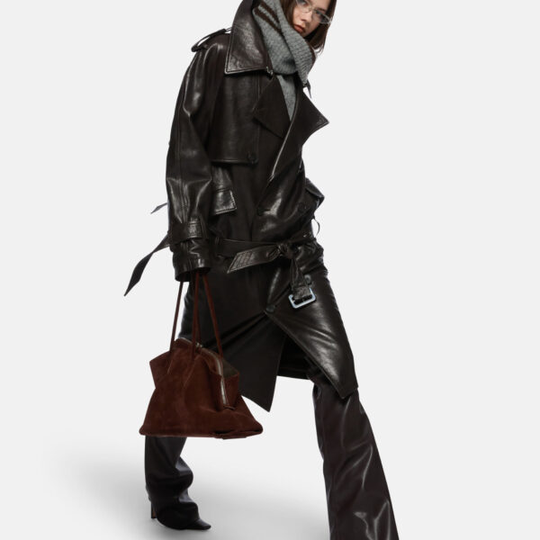 The Attico Dark Brown Trench - The Attico Coats - Designed by Gilda Ambrosio & Giorgia Tordini - Shop at Coveti