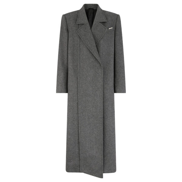 The Attico Dark Grey Long Coat - The Attico Coats - Designed by Gilda Ambrosio & Giorgia Tordini - Shop at Coveti