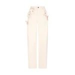 David Koma 3D Flower Jeans In Ecru