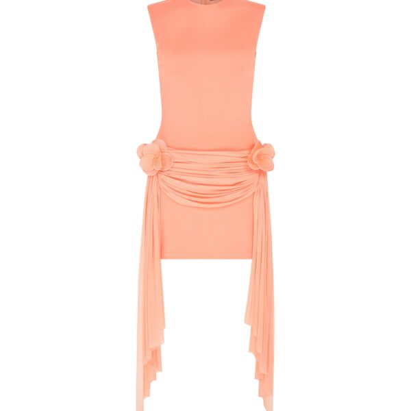David Koma Drape Overlay Sleeveless Mini Dress