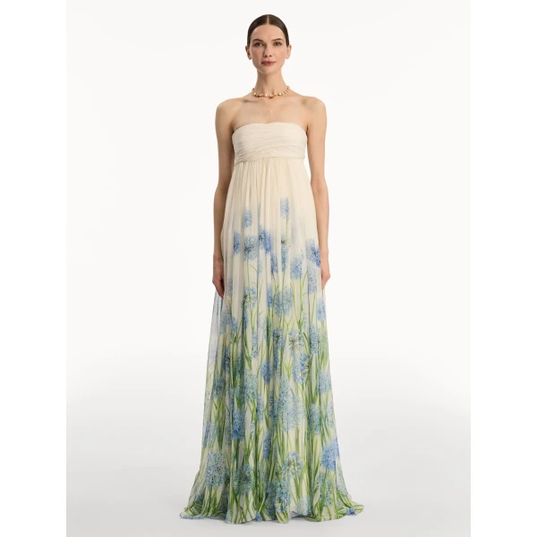 Oscar de la Renta Degradé Allium Chiffon Gown - Oscar de la Renta Dresses - American Couture - Shop at Coveti