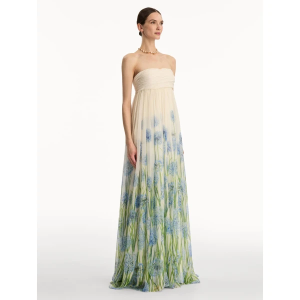 Oscar de la Renta Degradé Allium Chiffon Gown - Oscar de la Renta Dresses - American Couture - Shop at Coveti