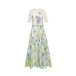 Oscar de la Renta Degradé Allium Cotton Poplin Dress - Oscar de la Renta Dresses - American Couture - Shop at Coveti