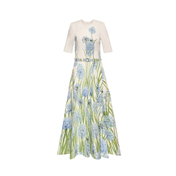 Oscar de la Renta Degradé Allium Cotton Poplin Dress - Oscar de la Renta Dresses - American Couture - Shop at Coveti