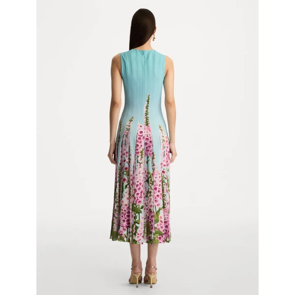 Oscar de la Renta Degradé Foxglove Chiffon Inset Dress - Oscar de la Renta Dresses - American Couture - Shop at Coveti