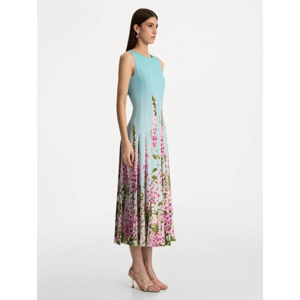 Oscar de la Renta Degradé Foxglove Chiffon Inset Dress - Oscar de la Renta Dresses - American Couture - Shop at Coveti