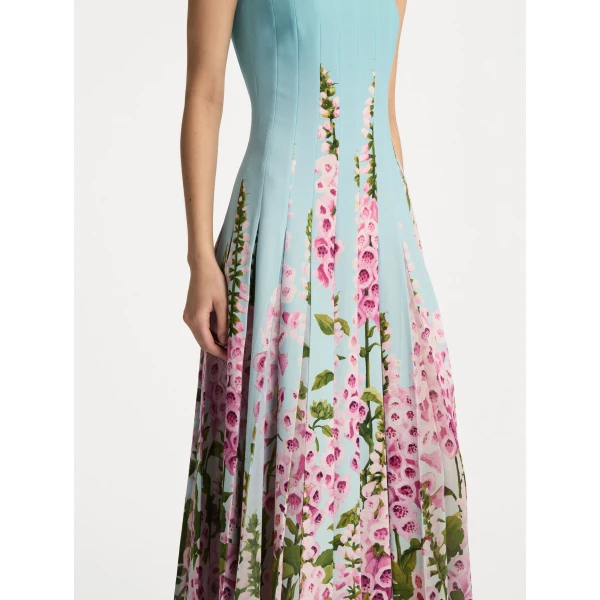 Oscar de la Renta Degradé Foxglove Chiffon Inset Dress - Oscar de la Renta Dresses - American Couture - Shop at Coveti