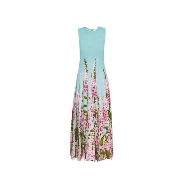 Oscar de la Renta Degradé Foxglove Chiffon Inset Dress - Oscar de la Renta Dresses - American Couture - Shop at Coveti