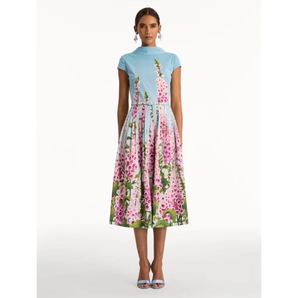 Oscar de la Renta Degradé Foxglove Cotton Poplin Dress - Oscar de la Renta Dresses - American Couture - Shop at Coveti