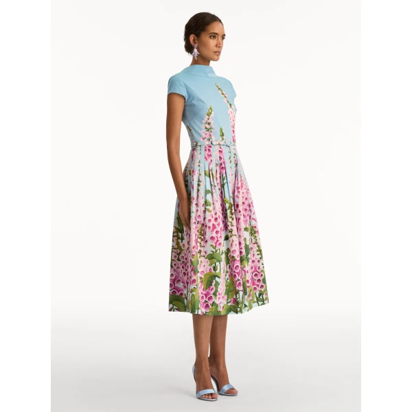 Oscar de la Renta Degradé Foxglove Cotton Poplin Dress - Oscar de la Renta Dresses - American Couture - Shop at Coveti