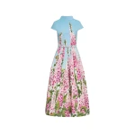 Oscar de la Renta Degradé Foxglove Cotton Poplin Dress - Oscar de la Renta Dresses - American Couture - Shop at Coveti