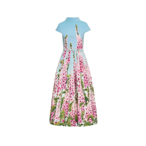 Oscar de la Renta Degradé Foxglove Cotton Poplin Dress - Oscar de la Renta Dresses - American Couture - Shop at Coveti