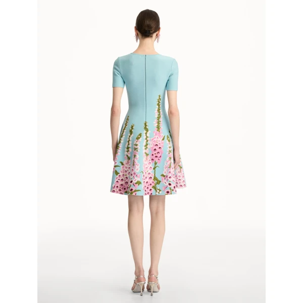 Oscar de la Renta Degradé Foxglove Jacquard Knit Dress - Oscar de la Renta Dresses - American Couture - Shop at Coveti