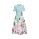 Oscar de la Renta Degradé Foxglove Jacquard Knit Dress - Oscar de la Renta Dresses - American Couture - Shop at Coveti