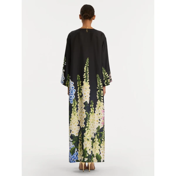Oscar de la Renta Degradé Foxglove Silk Twill Caftan - Oscar de la Renta Dresses - American Couture - Shop at Coveti