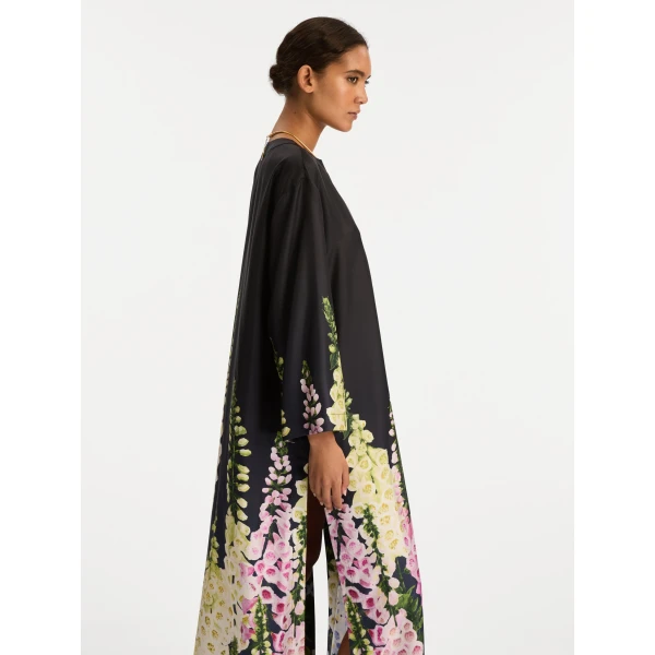 Oscar de la Renta Degradé Foxglove Silk Twill Caftan - Oscar de la Renta Dresses - American Couture - Shop at Coveti