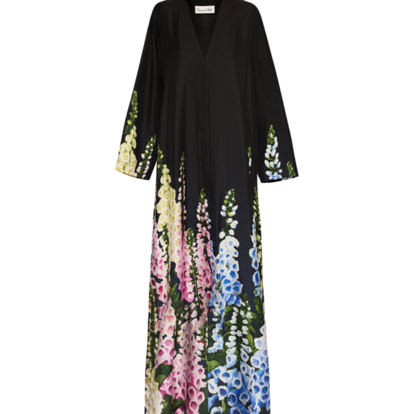 Oscar de la Renta Degradé Foxglove Silk Twill Caftan - Oscar de la Renta Dresses - American Couture - Shop at Coveti