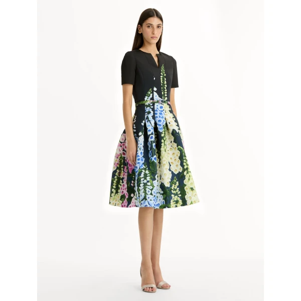Oscar de la Renta Degradé Foxglove Split-Neck Dress - Oscar de la Renta Dresses - American Couture - Shop at Coveti