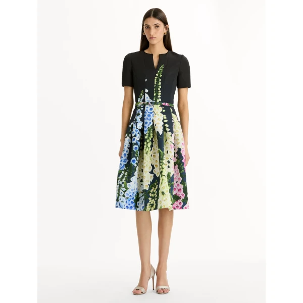 Oscar de la Renta Degradé Foxglove Split-Neck Dress - Oscar de la Renta Dresses - American Couture - Shop at Coveti