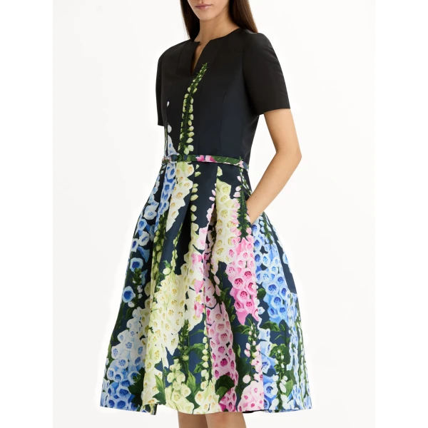 Oscar de la Renta Degradé Foxglove Split-Neck Dress - Oscar de la Renta Dresses - American Couture - Shop at Coveti