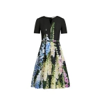Oscar de la Renta Degradé Foxglove Split-Neck Dress - Oscar de la Renta Dresses - American Couture - Shop at Coveti