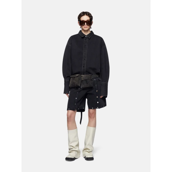 The Attico ‘Diana” Black Shirt Jacket, view 2