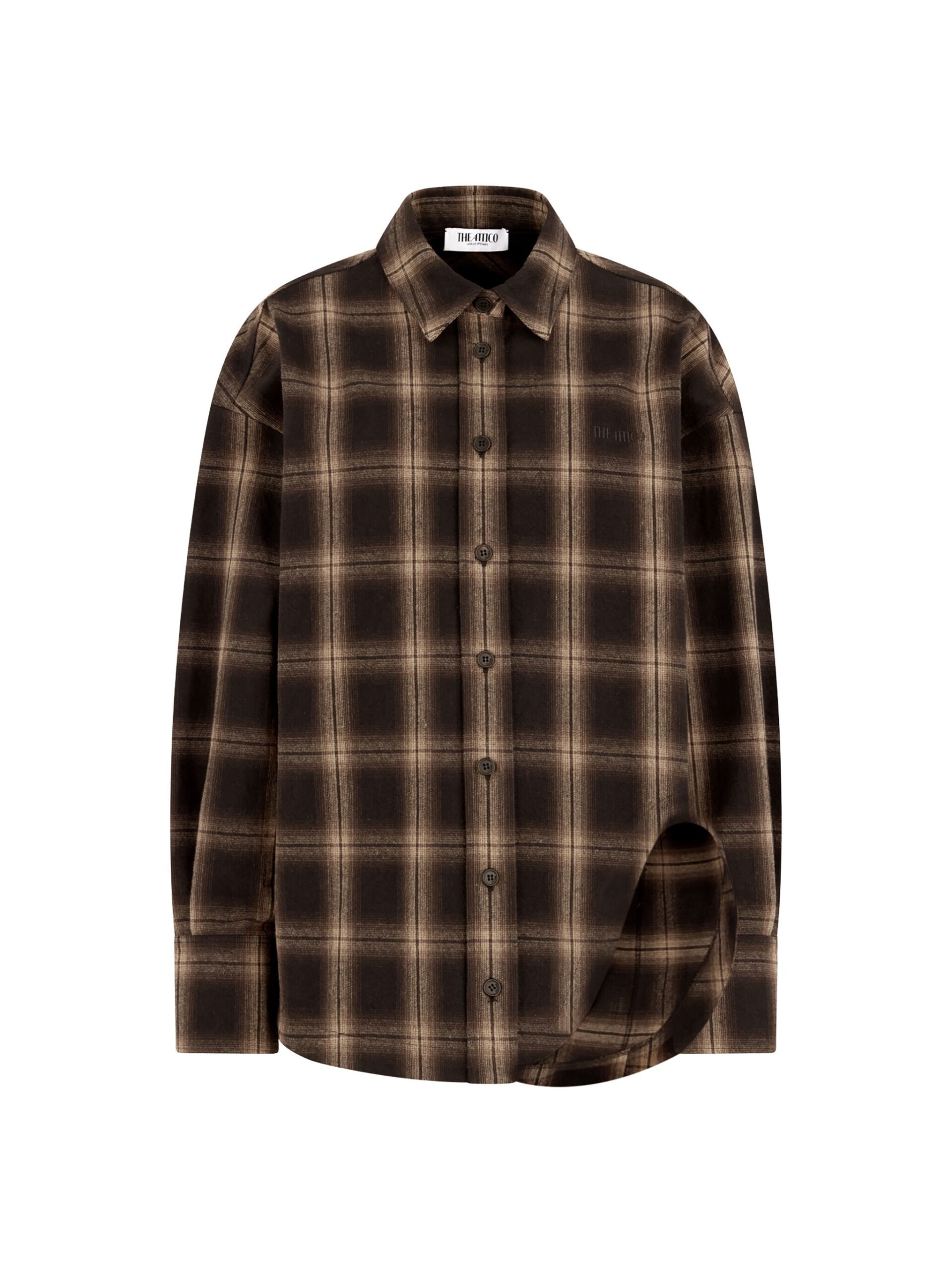 The Attico 'Diana'' Brown Shades Shirt - The Attico Tops - Designed by Gilda Ambrosio & Giorgia Tordini - Shop at Coveti The Attico 'Diana'' Brown Shades Shirt - The Attico Tops - Designed by Gilda Ambrosio & Giorgia Tordini - Shop at Coveti