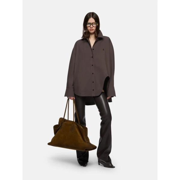 The Attico ‘Diana” Dark Brown Shirt, view 2
