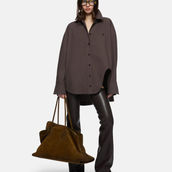 The Attico 'Diana'' Dark Brown Shirt - The Attico Tops - Designed by Gilda Ambrosio & Giorgia Tordini - Shop at Coveti