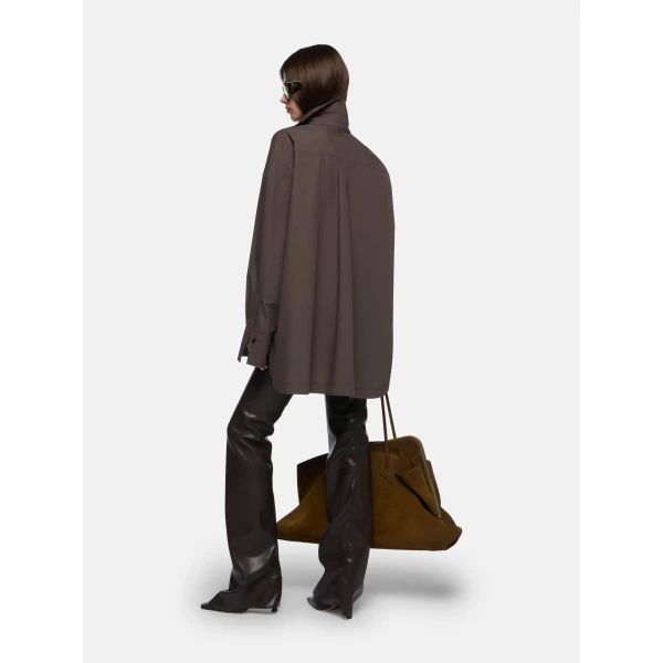 The Attico ‘Diana” Dark Brown Shirt, view 3