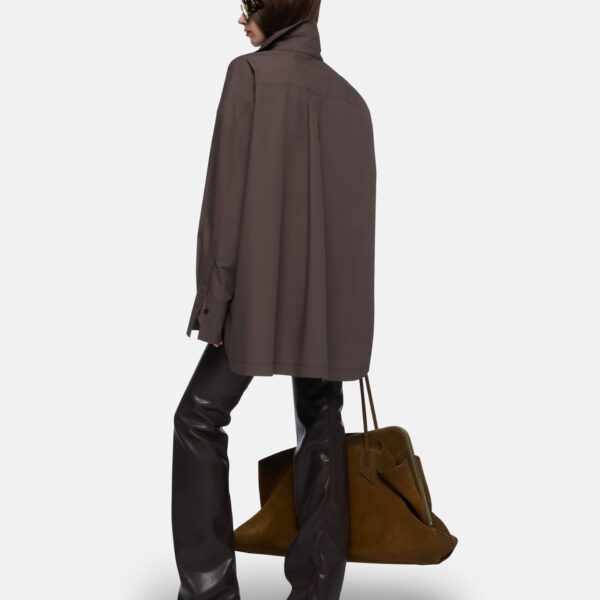 The Attico 'Diana'' Dark Brown Shirt - The Attico Tops - Designed by Gilda Ambrosio & Giorgia Tordini - Shop at Coveti