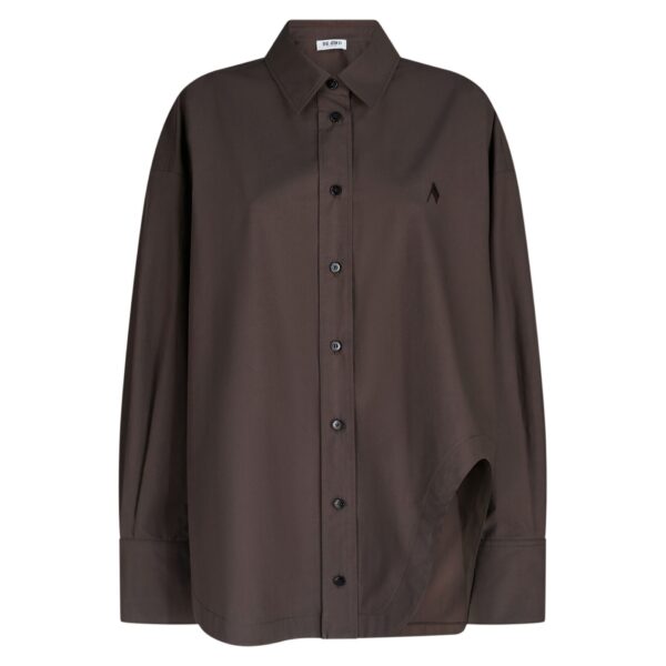 The Attico 'Diana'' Dark Brown Shirt - The Attico Tops - Designed by Gilda Ambrosio & Giorgia Tordini - Shop at Coveti