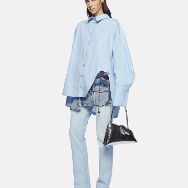 The Attico 'Diana'' Dusty Blue Shirt - The Attico Tops - Designed by Gilda Ambrosio & Giorgia Tordini - Shop at Coveti