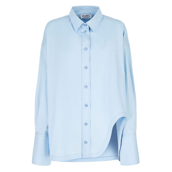 The Attico 'Diana'' Dusty Blue Shirt - The Attico Tops - Designed by Gilda Ambrosio & Giorgia Tordini - Shop at Coveti