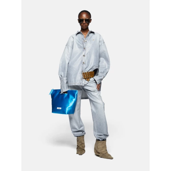 The Attico “Diana” Sky Blue Shirt Jacket, view 2