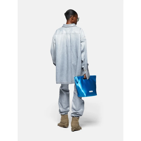 The Attico “Diana” Sky Blue Shirt Jacket, view 3