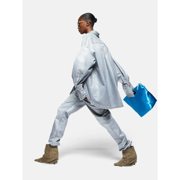 The Attico “Diana” Sky Blue Shirt Jacket, view 4