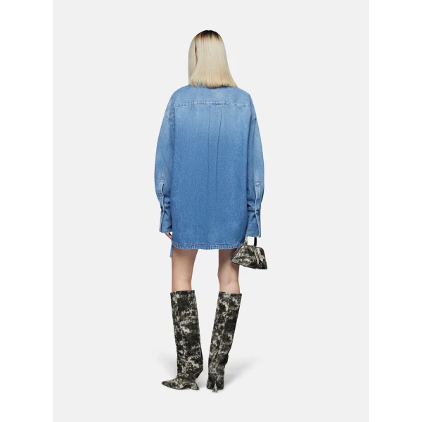 The Attico ‘Diana” Washed Blue Shirt Jacket, view 3