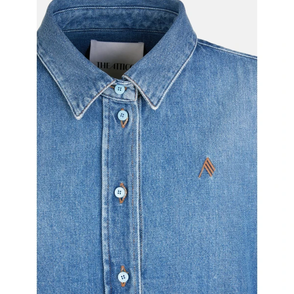 The Attico ‘Diana” Washed Blue Shirt Jacket, view 4