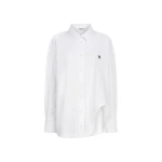 The Attico 'Diana'' White And Navy Blue Shirt - The Attico Tops - Designed by Gilda Ambrosio & Giorgia Tordini - Shop at Coveti