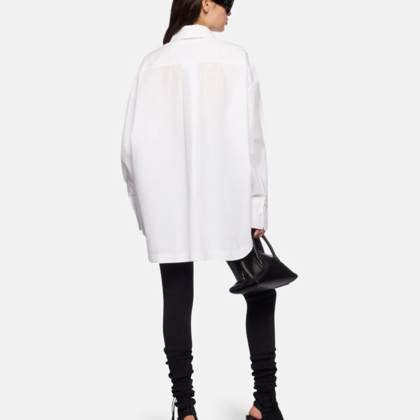 The Attico 'Diana'' White And Navy Blue Shirt - The Attico Tops - Designed by Gilda Ambrosio & Giorgia Tordini - Shop at Coveti