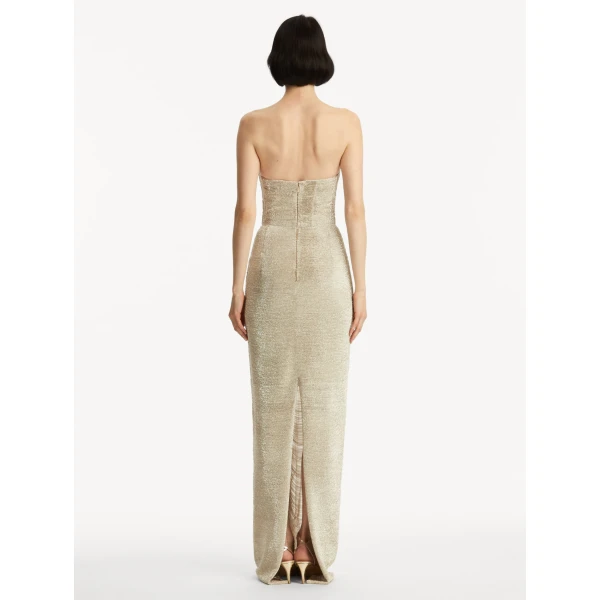 Oscar de la Renta Draped Crystal Chain Gown - Oscar de la Renta Dresses - American Couture - Shop at Coveti